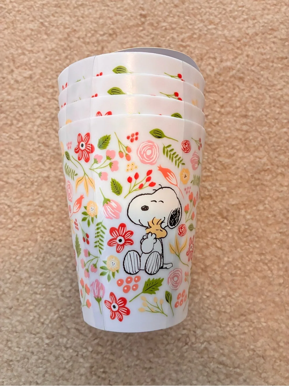 Peanuts Yellow White 4-Pack 16oz Cups